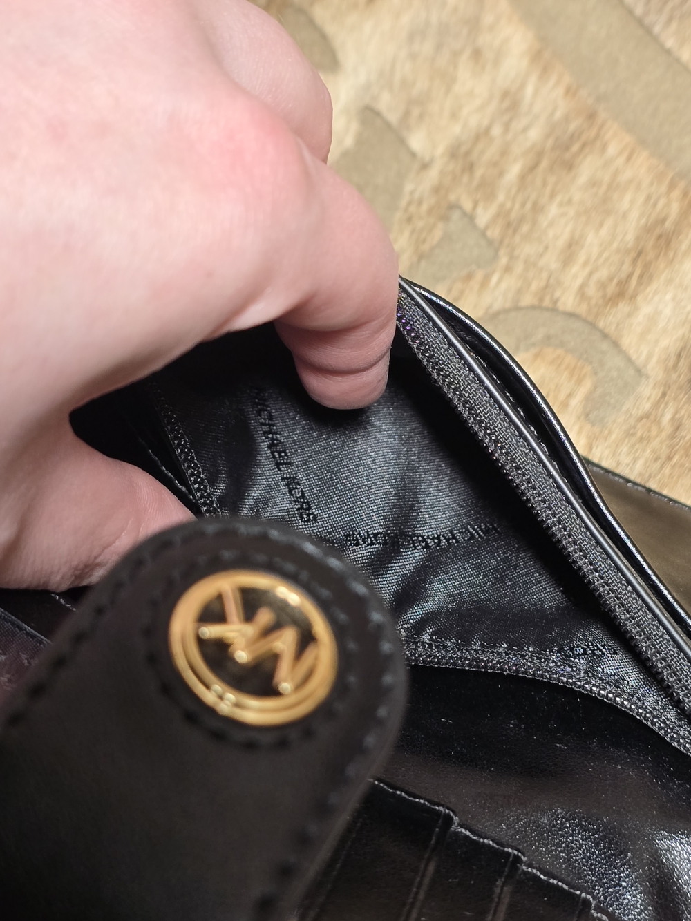 NWOT Michael Kors Black Pebble Leather Continental Wallet - Picture 6 of 11